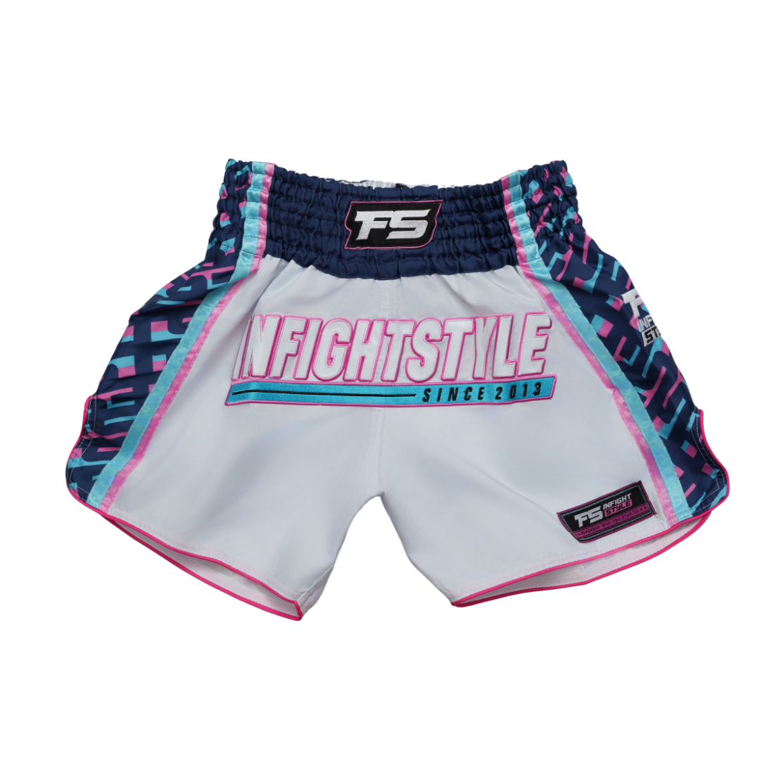 InFightStyle Retro Pink Muay Thai Training Shorts | Premium Comfort + Performance