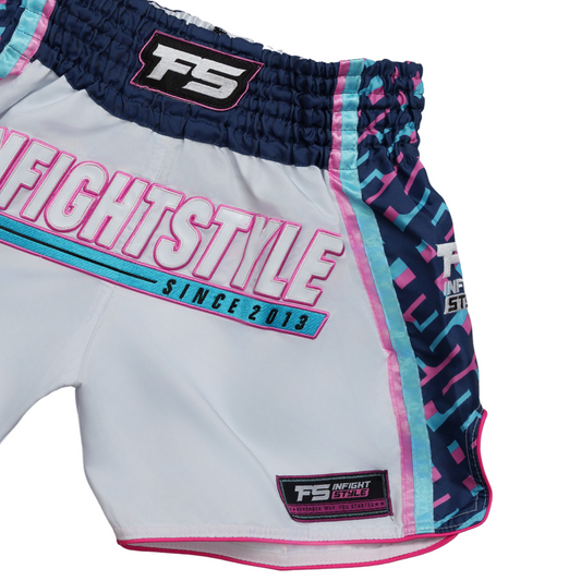 InFightStyle Retro Pink Muay Thai Training Shorts | Premium Comfort + Performance