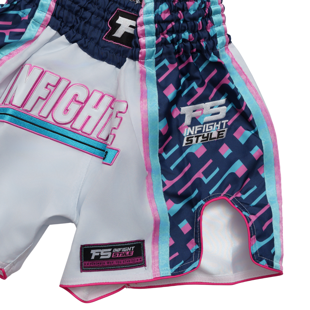 InFightStyle Retro Pink Muay Thai Training Shorts | Premium Comfort + Performance